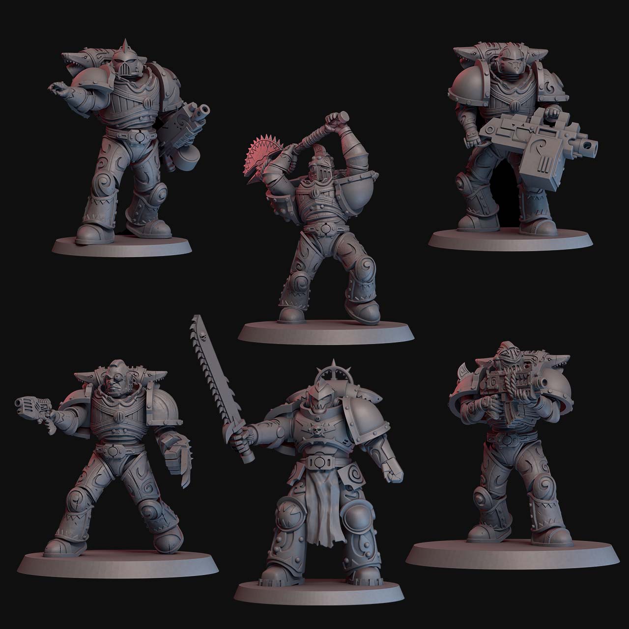 Galactic Shark Combat Squad (6 Models + Upgrade Pack)