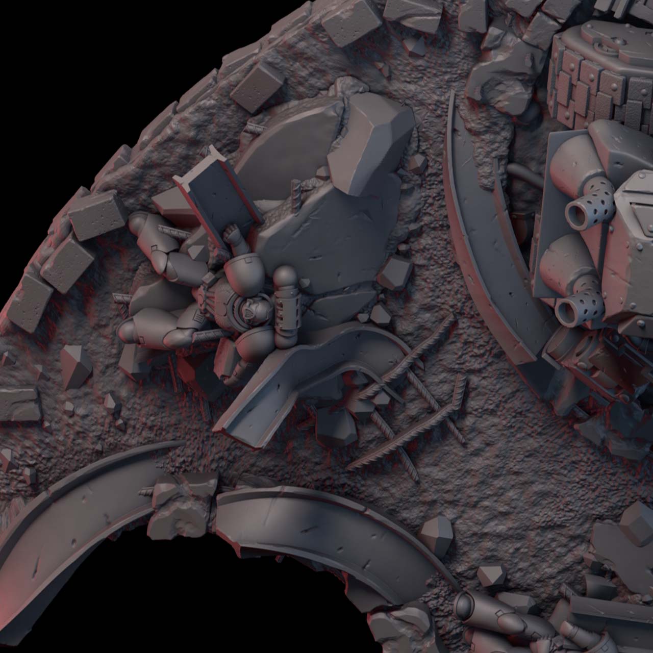 The Praetorian vs Peter Turbo Upgrade Base (Diorama and Tank Base Only)