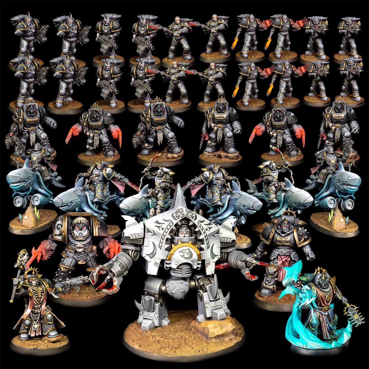 Galactic Shark Abyssal Army (37 Models + 2 Upgrade Packs)
