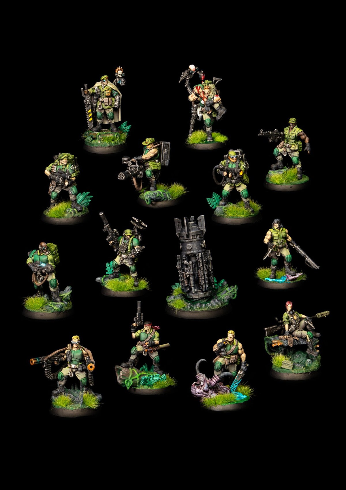 Xeno-Hunter Kill Squad miniatures, painted